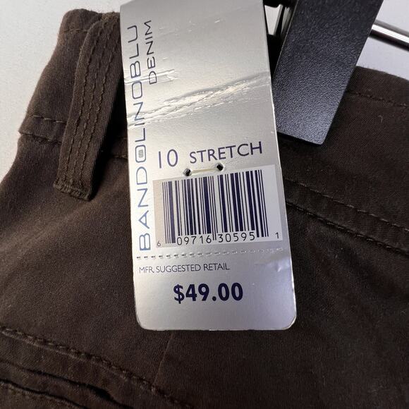 Bandolinoblu Denim Pants Women's 10 Stretch Brown Straight Legs Casual Work - Picture 10 of 15